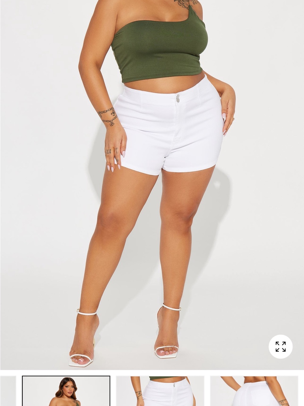 Fashion Nova White High Waist Stretch Shorts